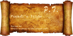 Puskás Tilda névjegykártya